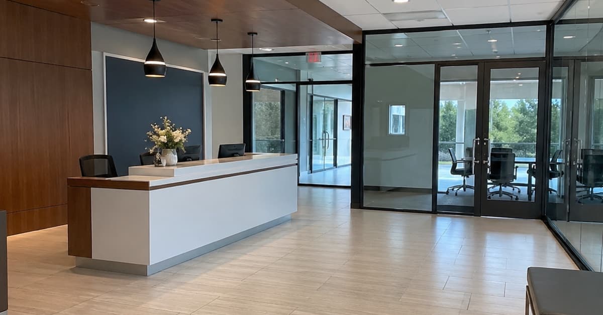 Clean St. Catharines commercial office reception area after recurring office cleaning