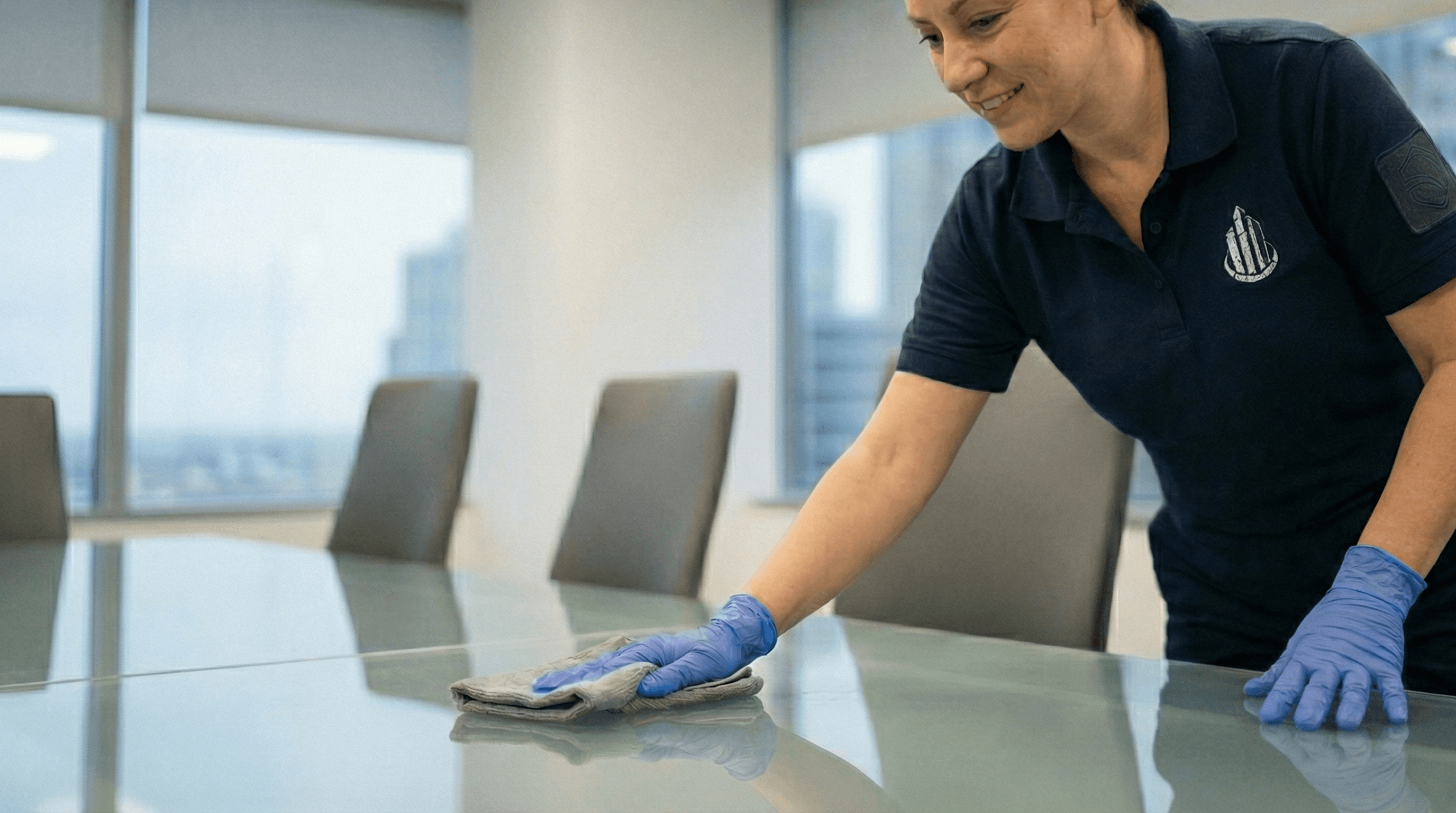 Ongoing commercial facility cleaning in progress.